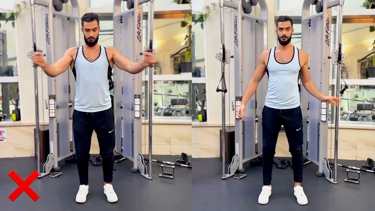 العضلة الوسطى - كابل فلاي واقف